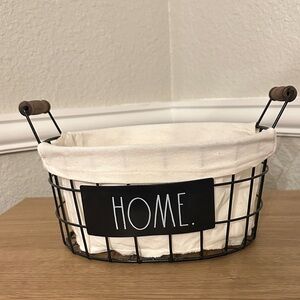 Wire Storage Basket with Cream Liner